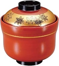 Bowl: 3-201-15 Red Gold Belt Spring and Autumn Yuhisago Small Suction Bowl, φ3.5 x H3.6 inches (8.9 