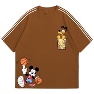 Lover Shop T-Shirt Tops Men's Striped PLUTO MK Oversize Jumbo Short Sleeve Korean Style