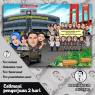 [SOFTFILE KARIKATUR] Karikatur Konsep Polisi untuk acara kenaikan pangkat atau pindah tugas, bisa ju