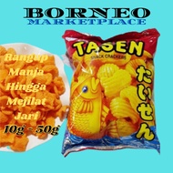 [1Pack10g-1Pack50g ] Keropok Tasen Sabah - Keropok Ikan Tazen - Snack Crackers- Rangup Manja Sedap M
