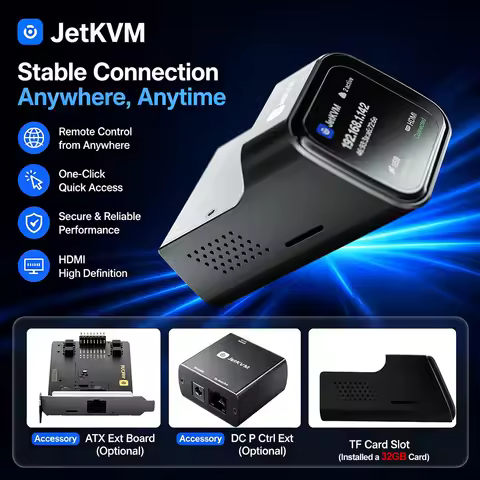 JetKVM KVM Over IP Remote BIOS Control HDMI USB Remote Server Management TF Card Slot For NAS Mini P