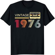 Men's cotton T-shirt 50th Birthday Gifts for Men Vintage 1976 Limited Edition T Shirts Dad Fathers D