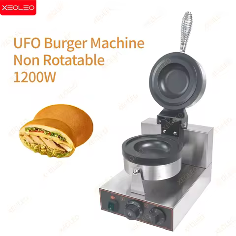 XEOLEO Electric Ice Cream Waffle Machine UFO Burger Maker 1200W Hamburg Gelato Panini Press Machine 