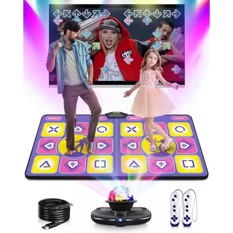 Electronic Dance Mat for TV, Anti-Slip Fitness Pad, Ideal Dance Game Gift for Ages 3-12 (Purple)