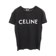 【二手】Celine CELINE短袖T卹，Logo印花，圓領，X237370E，黑色純棉T卹，女款，二手 B