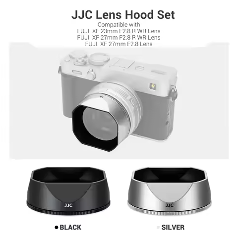 JJC Lens Hood Shade with Adapter Ring For Fujifilm XF 23mm F2.8 R WR, XF 27mm F2.8 R WR, XF 27mm F2.