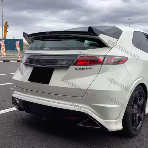 For Civic FN2 (2007-2011) Type R Seeker Carbon Fiber Custom Parts Lip Spoiler HighKick Rear Wing Bod