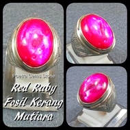 BATU CINCIN FOSIL KERANG MUTIARA RED RUBY