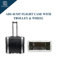 ABS 4UMT Flight Case With Trolley & Wheel Equipment Rack ABS 4U Case