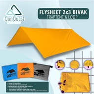 TENDA Bushcraft type tent flysheet 2 m x 3 m waterproof tent roof - 2x3 waterproof flysheet - 3x2 fl