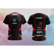Full Print Esport Gaming Jersey T-Shirt Team T-Shirt Esport T-Shirt Custom Gaming T-Shirt Free Nickn