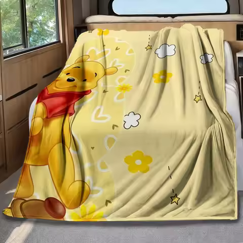 1pc Disney Winnie the Pooh Blanket - Soft Flannel 2D Print, Ideal for Cozy Home Decor & Camping, All