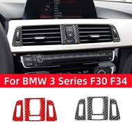 :{-- “สำหรับ BMW 3ซีรีส์ GT F30 F34อุปกรณ์เสริม2013-2018รถคาร์บอนไฟเบอร์ปุ่มปรับช่องแอร์กลางสติกเกอร