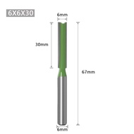 6MM Shank Router Bit Milling Cutter Wood Carving Single Double Flute Straight Router Bit Double Flut