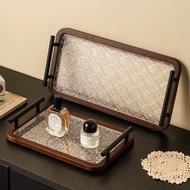 Vintage Wooden Tray with Acrylic Combination Modern Coffee Table Decoration Tray Tray Decoration