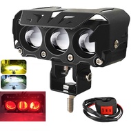 Lampu Sorot Mini 3 Mata 4 Mata Devil Super Terang Lampu Sorot LED Senjata Laser Cahaya Iblis Arus DC