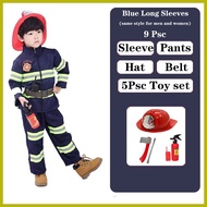 ╱ ۞ ➧ Fireman Costume for Kids Birthday Theme Suit for Boy Girl Career Day Guidance Costume with Ha