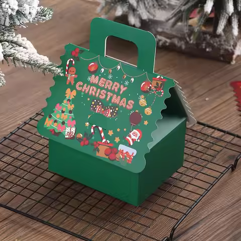 Cookie Packaging Box Thickened Christmas Candy Box Folding Gift Box White Cardboard For Gingerbread 