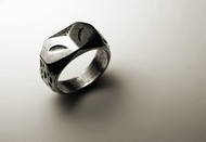 抽象貓頭鷹銀戒指