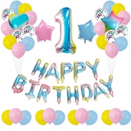 Birthday party Supplies Gradient Number Balloon Age 1 Age 2 Birthday Party Decoration