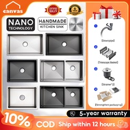 Sink Dapur 304 Stainless Nano Sinki Paip Sinki Dapur Kitchen Faucet Sink Double Single Bowl Basin Di