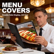 Menu Cover Resto A4 Leather Book Cover Book 4 Pages Black Menu Cover Menu