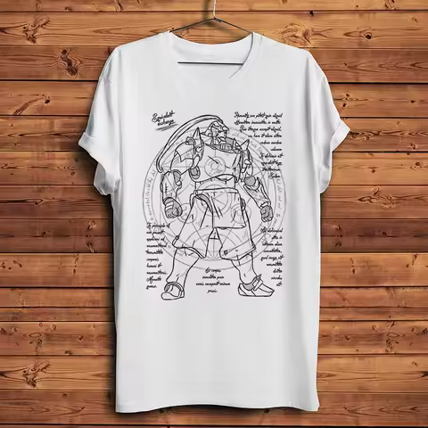 Fullmetal Alchemist Alphonse Elric Equivalent exchange Funny T Shirt Men Short Sleeve casual Unisex