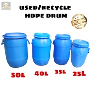 HDPE Drum Blue 50L/ 35L/45L/ 25L/ KG/ Bekas Air Biru/ Tong Air