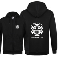 Trafalgar Law Cosplay Costume Anime Cosplay Hoodies Men Zipper One Piece Sweatshirts Coat Jacket