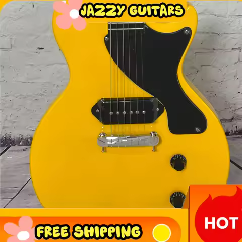 Vintage TV Yellow Junior Style Electric Guitar Single P90 Pickup Fixed Bridge Mahogany Body Rosewood