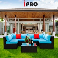 IPRO Rattan Sofa Garden Outdoor Furniture Sofa Rotan Table & Chair Set  Kerusi Rotan Taman Moden