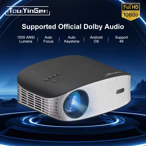 Touyinger ET32 1500ANSI Full HD 4K Projector 5G WIFI Home theater Media Video Player Smart Beamer