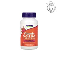 [READY SYOCK [Now Foods] Vitamin D-3 &amp; K-2, 1,000 IU / 45 mcg, 120 Veg Capsules