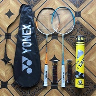 RAKET BADMINTON YONEX ISI 2 RAKET + 2 GRIB + 1 TAS + 1 SLOB KOK SHUTTELKOK ISI 12 BIJI