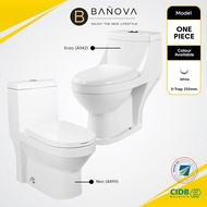 [Limit to 1 Unit Per Order] BANOVA One Piece WC Toilet Bowl S-Trap Wash Down Water Closet 10 Inch 25