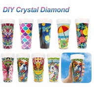 DIY Diamond Painting Mug Handmade Embroidery Art Diamond Painted Water Mug Leak Proof Point Drill Wa