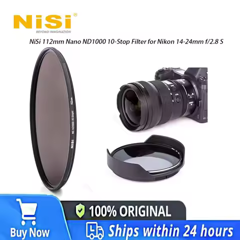 NiSi 112mm Nano ND1000 10‑Stop Filter Ultra‑Slim Brass Ring ND Filter for Nikon Z 14‑24mm f/2.8 S Le