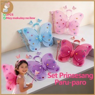 Kissdora Fairy Wings Costume Set Fairy Costume Set Butterfly Wings Girls Kids Costume Party
