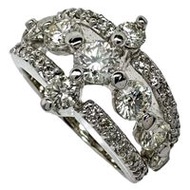 Size 12 Diamond Ring, 1.70ct Total, 18K White Gold, 7.9g, Women's