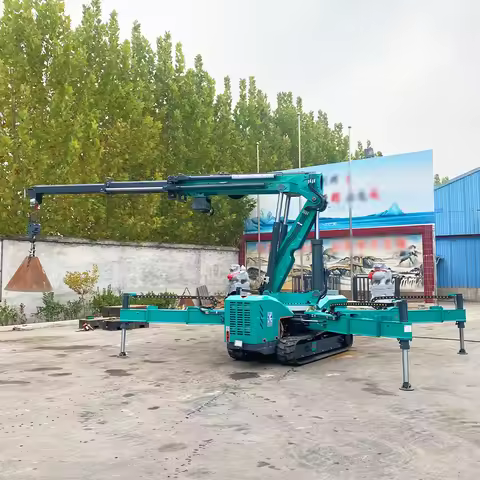 Heavy Duty Spider Crane 12 Ton Diesel Crawler Telescopic Jib Man Basket for Outdoor Building High Lo