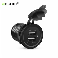 【Hot New Release】 KEBIDU Car Charger USB Vehicle DC12V-32V Waterproof Dual USB Charger 2 Port Power 