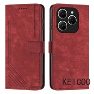 Fashion Anti-Scratch Shell for Tecno Spark 20 Camon 19 9T NEO Pro 5G Skin Feel Lines Leather Phone Case Shockproof Phone Covers