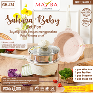 MAYBA PANCI SET Mpasi Bayi Black Granite Original Mayba Germany Peralatan Masak Anak Balita Fry Pan