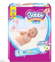 Tã dán Bobby S80 Cho Bé Từ 4-8kg - Tã dán sơ sinh Bobby Size S cho bé 4 đến 8 Kg