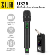 XTUGA U326 UHF Wireless Microphone System with Handheld Microphone &amp; Mini Portable Receiver, Use for Stage, Church, Karaoke, Concert, Speech