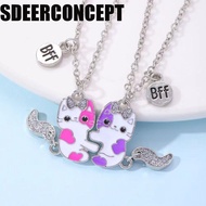 SDEERCONCEPT Best Friend Magnetic Necklace, Cartoon Animals Alloy Cartoon Pendant Necklace, Cute Nec