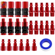 25Pcs Air Coupler and Plug Kit Aluminum 1/4inch NPT Quick Connect Air Fitting Set for Air Hose SHOPCYC5286