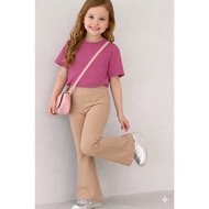 EBPH-Girls Casual 2-Piece Outfit – Cotton Knit Top & flare-Leg Pants for kids-girls|-flare pants kid