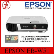 Epson EB-W51 WXGA 4000 Lumens 3LCD Projector