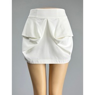 Women's Mid-Waist White Shorts - Slim-Fit Casual Design J17-204004